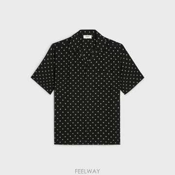 셀린느 마이크로 트리옹프 프린트 비스코스 남성 보울링 셔츠 2C946387Z.12NC