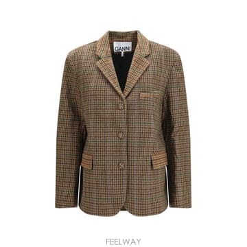 GANNI �ؿ� ���¸���� AW26 ���� ���� üũ Ʈ�� �������� A1020109_999�ؿ� ���¸���� AW26 ���� ���� üũ Ʈ�� �������� A102