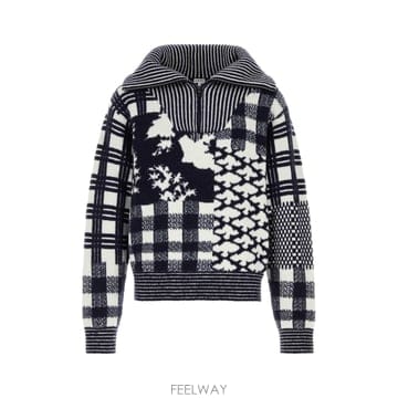 Loewe [X45]�ο��� H526Y14KPP NAVYWHITE ���� ������ ��Ʈ ����� Embroidered wool[X45]�ο��� H526Y14KPP NAVYWHITE ���� ������ ��Ʈ ����