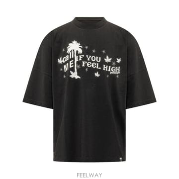 Palm Angels 26FW �ʾ����� ���� Ƽ���� PAMAA05F26JR01 1003 BLACK OFF WHITE26FW �ʾ����� ���� Ƽ���� PAMAA05F26JR01 1003 BLACK OF