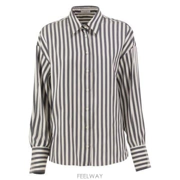 Brunello Cucinelli 26FW ���ڷ� ��ġ�ڸ� ����콺 ���� MG702M3X06 DENIM WHITE26FW ���ڷ� ��ġ�ڸ� ����콺 ���� MG702M3X06 DENIM 