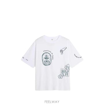 당일배송 메종 키츠네 아르누보 그래픽 프린트 티셔츠