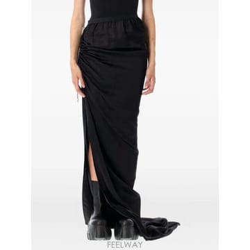 Rick Owens ���Ϲ�� �������� drawstring side split maxi skirt���Ϲ�� �������� drawstring side split maxi skirt