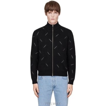 Ernest W. Baker 블랙 스와로브스키 니트 트랙 재킷 FW26KN195S TP878291662
