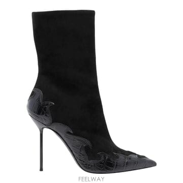 26FW 파리텍사스 LIDIA QUEEN OF HEARTS 앵클 부츠 105   Suede 앤 crocodi