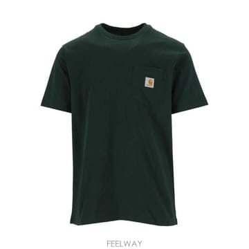 Carhartt WIP 로고 패치 크루넥 티셔츠 I030434 3U0XX TP980080290