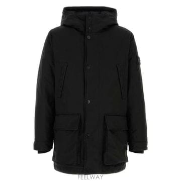 스톤 아일랜드 로고 패치 스냅 단추 후드 코트 L2S154100062S0F27 V0029 TP98012625