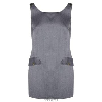 Elisabetta Franchi 로고 디테일 민소매 미니 드레스 AB99366E2 431 TP9801516