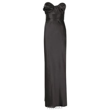 Elisabetta Franchi 새틴 레드 카펫 드레스 ABR1267E2 110 TP980150056