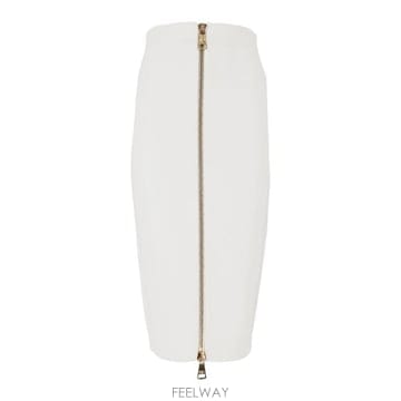 Elisabetta Franchi 지퍼 미디 스커트 GK28B66E2 360 TP980123726