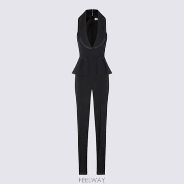 Elisabetta Franchi 페플럼 홀터넥 점프수트 TU06666E2 110 TP980101574