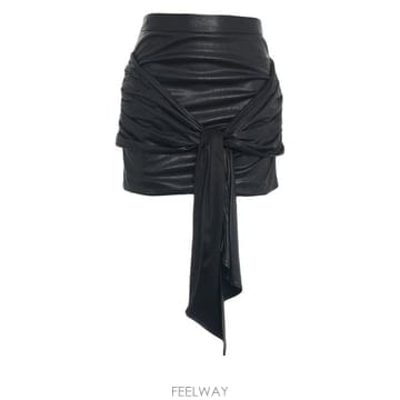 Elisabetta Franchi 지퍼 디테일 주름 스커트 GO21166E2 110 TP980122184