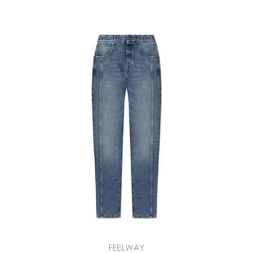 Balmain 스트레이트 레그 데님 진 HH1MI115DG26 6FF TP980114766