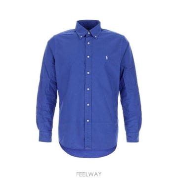 Polo Ralph Lauren 로고 자수 곡선형 밑단 셔츠 710805564 512 TP980161774