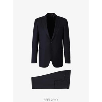 26 FW Canali 핀스트라이프 패턴 싱글 브레스티드 울 수트 1922020BF04364 TP456507