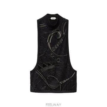Versace 26 FW ������ü �ڼ� ��Ʈ��ġ ��ư ���� ��ũ ž 10269511A19239 TP45904434626 FW ������ü �ڼ� ��Ʈ��ġ ��ư ���� ��ũ ž 1026951