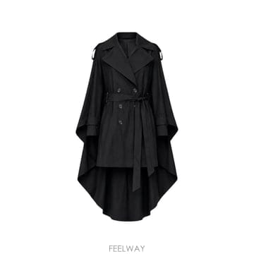 26 FW Elisabetta Franchi 더블 브레스티드 하이 로우 코트 SP01068E2 TP46008