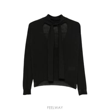 26 FW Roberto Collina 컷아웃 푸시 보우 스웨터 263FXB03003 TP459058514