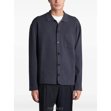 26 FW Roberto Collina 파인 니트 체스트 포켓 셔츠 263MYB08005 TP45927958
