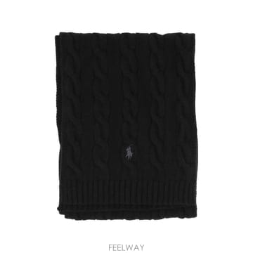 26 FW 폴로 랄프로렌 로고 자수 케이블 니트 스카프 710B23669005 TP459442021