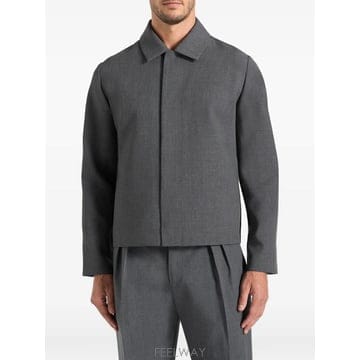 26 FW Maniere De Voir 브람 차콜 그레이 미니멀 테일러드 울 혼방 재킷 MAN3620 TP4