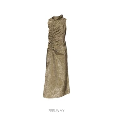 26 FW 울라 존슨 주름 메탈릭 이펙트 맥시 드레스 PF260131 TP455563887