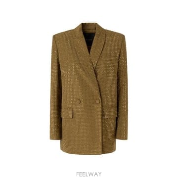 26 FW PINKO 스터드 장식 더블 브레스티드 블레이저 104456A3M0 TP456926668