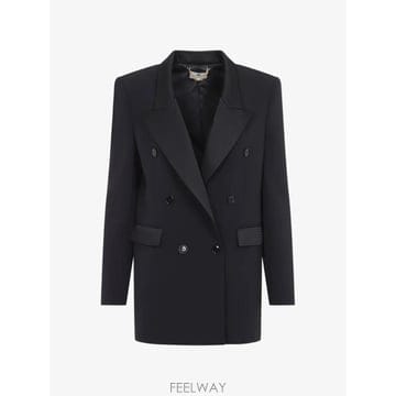 26 FW Elisabetta Franchi 더블 레이어 크레이프 앤 새틴 패브릭 재킷 GI26366E2 T