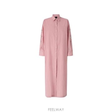 26 FW PINKO 플로럴 자수 롱 스트라이프 슈미지에 드레스 108168A3S9 TP457838148
