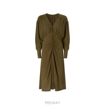 26 FW PINKO V넥 주름 미디 드레스 107838A3OP TP457838099