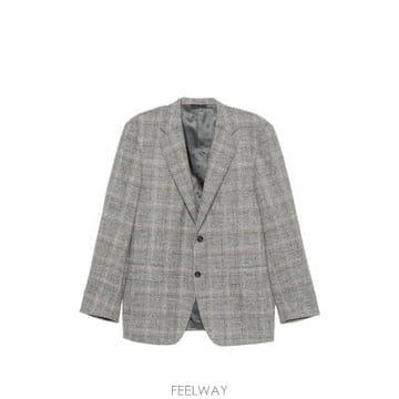 26 FW Canali 체크 패턴 싱글 브레스티드 블레이저 12280CF06208 TP455734037