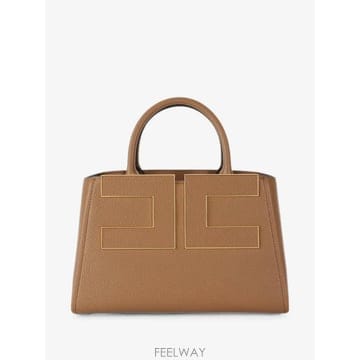 26 FW Elisabetta Franchi 로고 장식 페블 토트 백 BS06A66E2 TP459374697