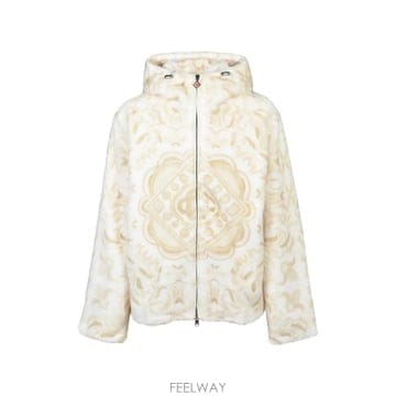 CASABLANCA 26 FW ī�����ī graphic print faux fur hooded jacket  MAW26OT25326 FW ī�����ī graphic print faux fur hooded jacket 