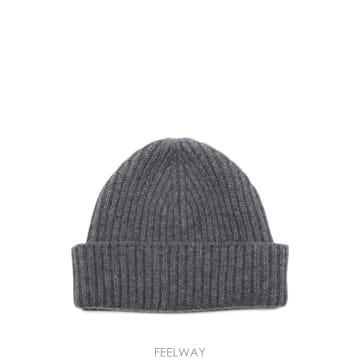 26 FW Fedeli Alfredo ribbed knit cashmere beanie hat MU00730