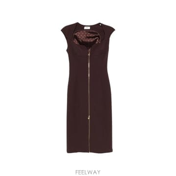 26 FW Elisabetta Franchi 집업 미디 드레스 AB90061E2 TP456522277