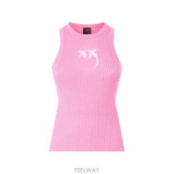 26 FW PINKO 시스루 러브 버드 로고 골지 탑 107321A18M TP458169262