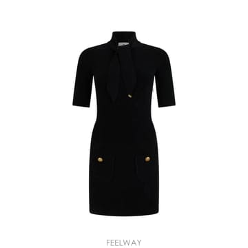 26 FW Elisabetta Franchi 주얼 버튼 니트 패브릭 미니 드레스 AM04S TP4576936