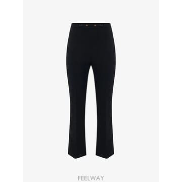 26 FW Elisabetta Franchi 주얼 디테일 스트레치 더블 레이어 크레이프 패브릭 팬츠 PA19