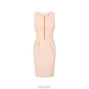 26 FW Elisabetta Franchi 테크니컬 패브릭 지퍼 드레스 AB87766E2 TP4572415