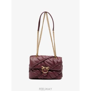 26 FW PINKO 러브 버드 퀼팅 레더 미니 숄더 백 107162A0F2 TP458141896