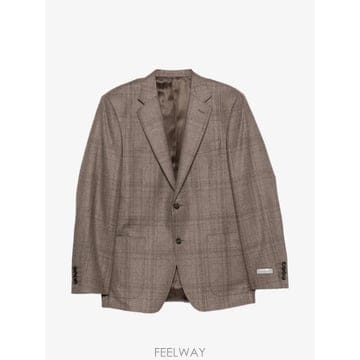 26 FW Canali check pattern notched lapels blazer CF00128 TP4