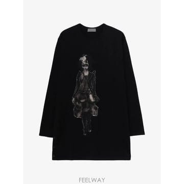 Yohji Yamamoto 26 FW �����߸����� �׷��� ����Ʈ ���̵� ���� Ƽ���� HWT74091 TP45843823926 FW �����߸����� �׷��� ����Ʈ ���̵� ���� Ƽ���� HW