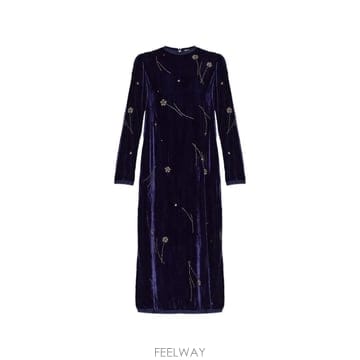 26 FW Forte Forte 플뢰르 도리앙 플로럴 비즈 벨벳 미디 드레스 15047MYDRESS TP46