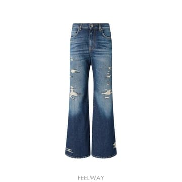 26 FW PINKO 디스트레스드 와이드 진 101733A3KK TP458634110