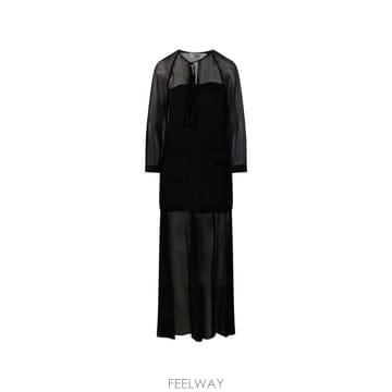 26 FW Forte Forte 조젯 시스루 패널 태슬 맥시 드레스 15364MYDRESS TP4600713