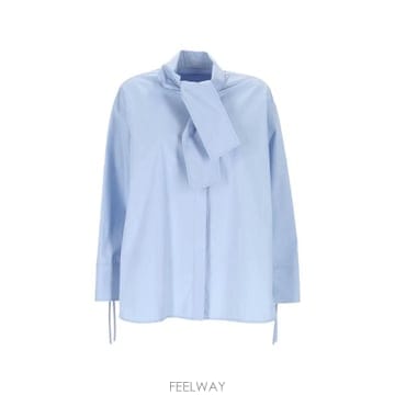 아뇨나 푸시 보우 긴소매 셔츠