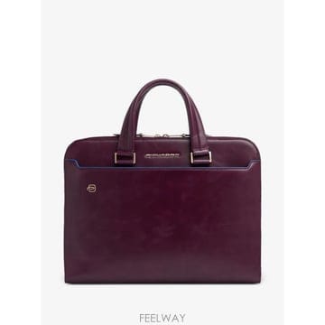 Piquadro 26 FW ������ Blue Square logo plaque leather briefcase CA7374B26 FW ������ Blue Square logo plaque leather briefca