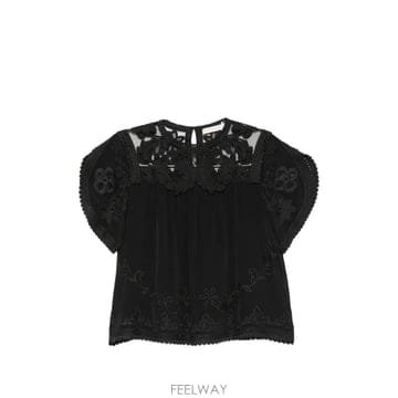 26 FW 울라 존슨 Alma lace embroidered silk top PF260204 TP460112