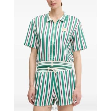 FILA 26 FW �ʶ� Lassance striped cropped full zip shirt FAW0996 TP426 FW �ʶ� Lassance striped cropped full zip shirt FAW