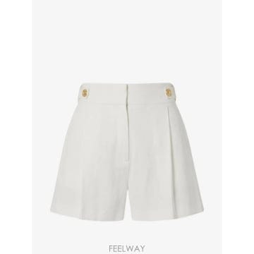 26 FW Elisabetta Franchi 로고 버튼 플리츠 쇼츠 SH01162E2 TP460069790